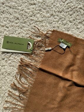 Sol Alpaca Camel Brown Alpaca Scarf